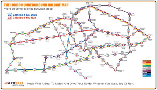 London Underground Calorie Map