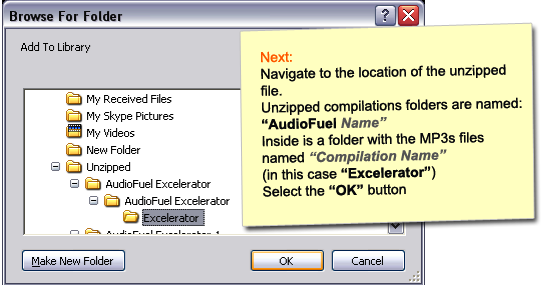 Navigate to folder location